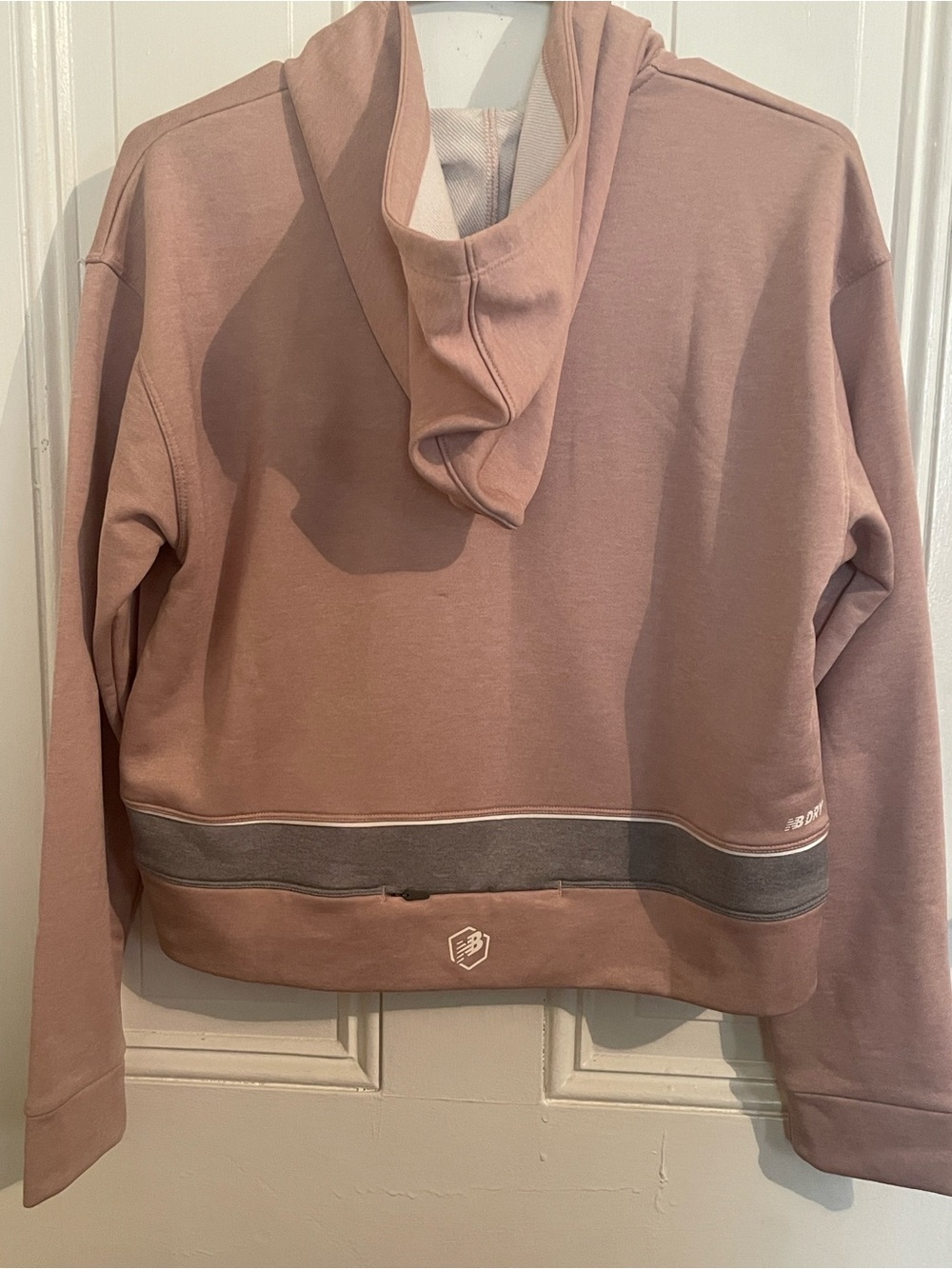 New Balance Light Pink and Gray Hoodie Athletic Top